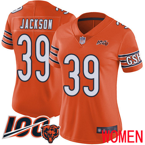 Chicago Bears Limited Orange Women Eddie Jackson Alternate Jersey NFL Football #39 100th Season